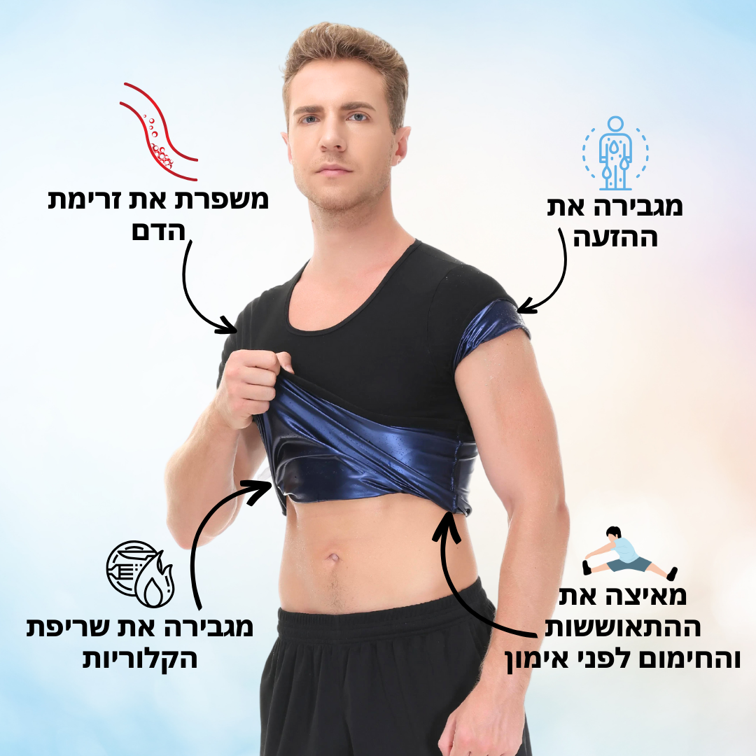 חולצת "זיעה מוגברת" שתעזור לכם לשרוף פי 3 יותר קלוריות | מבית פומי ספורט