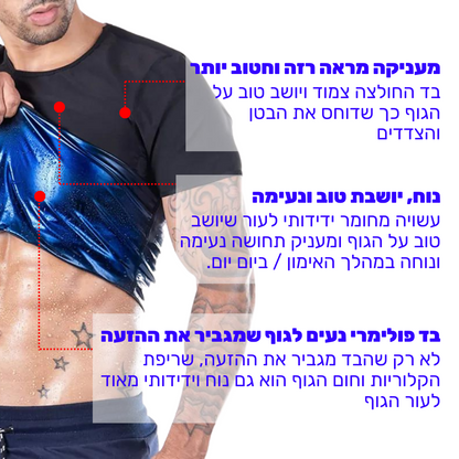 חולצת "זיעה מוגברת" שתעזור לכם לשרוף פי 3 יותר קלוריות | מבית פומי ספורט