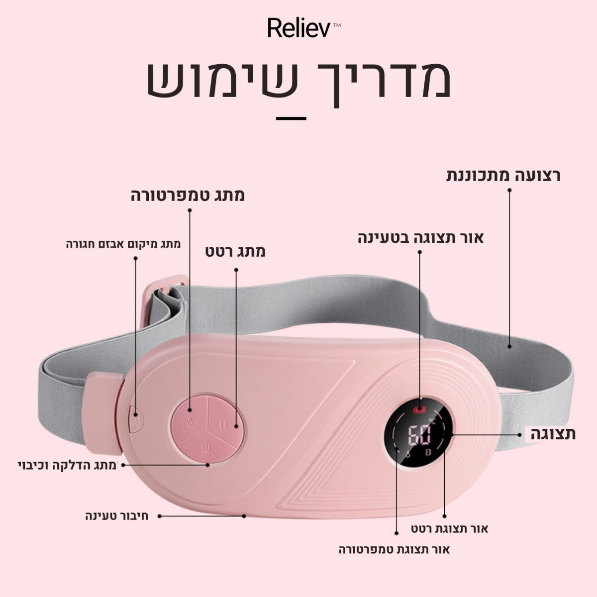 ™Reliev - שחרור מיידי מכאבי מחזור בעזרת חום ועיסוי - הפתרון המתקדם