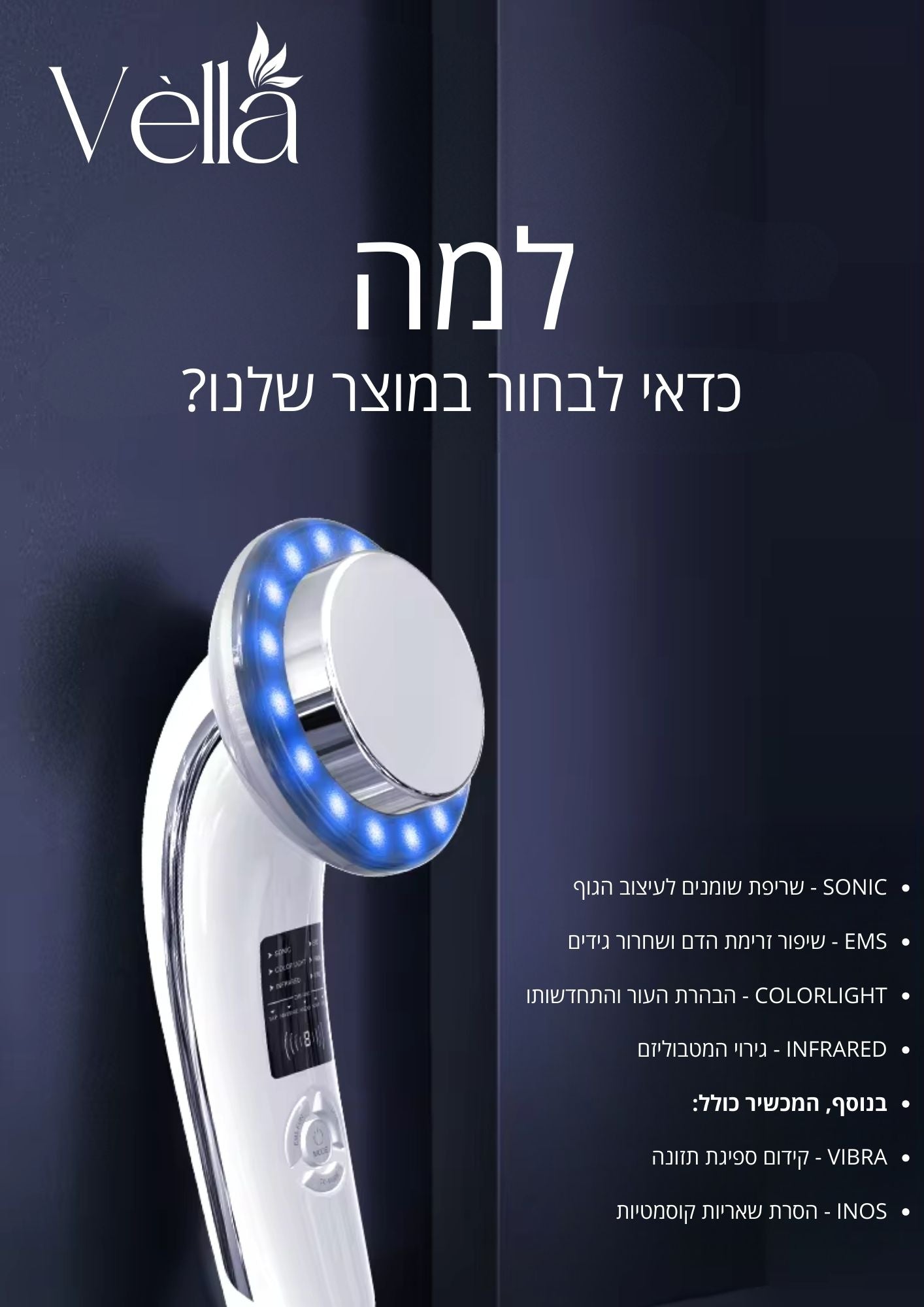 Vella™ PRO 3.0 - מכשיר להמסת שומן וטיפול בצלוליטיס