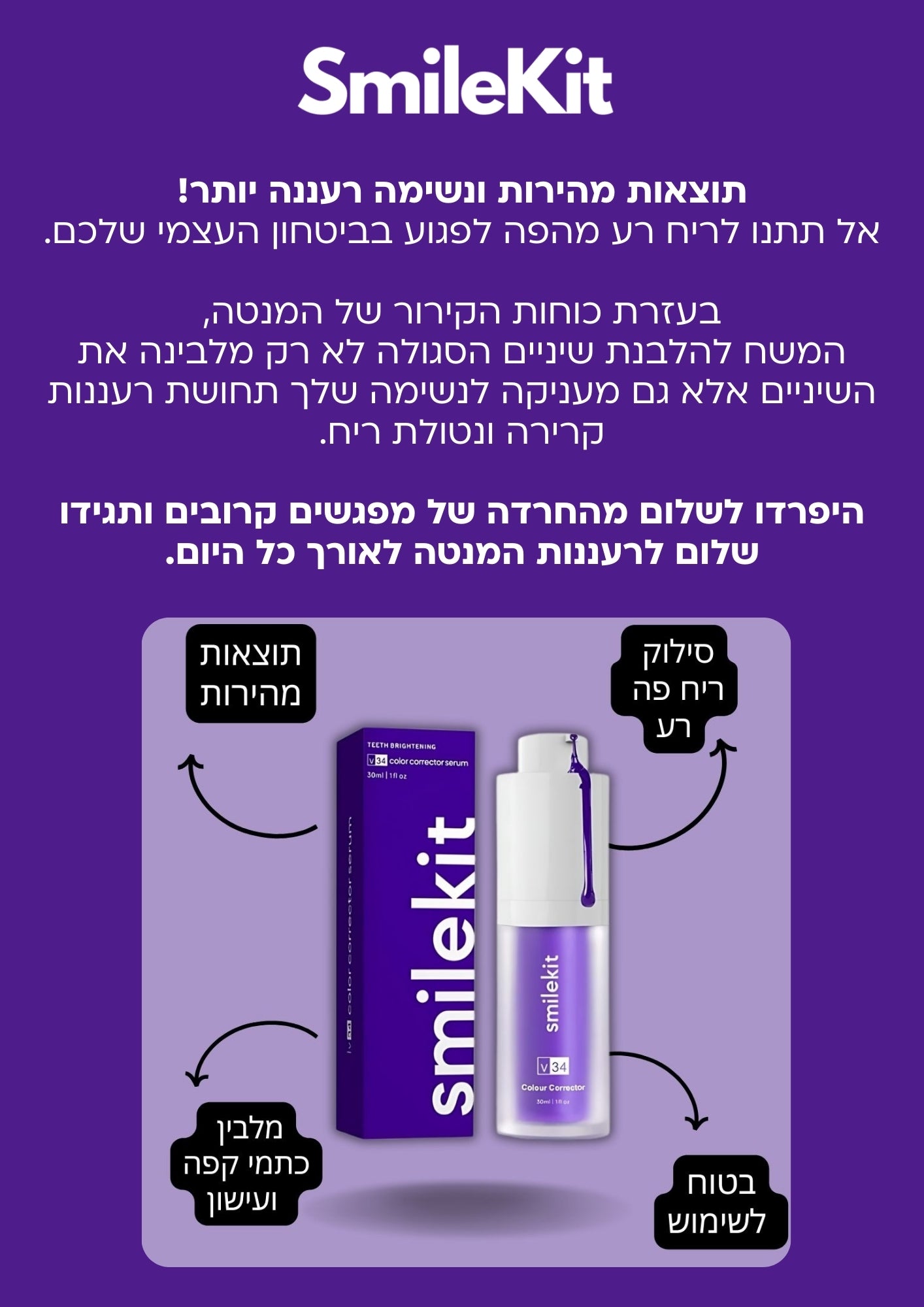 SmileKit -  משחה להלבנת שיניים המקורית!