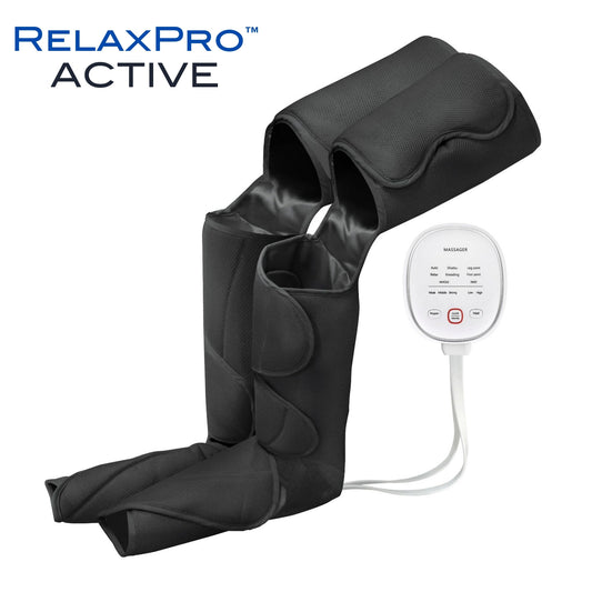 RelaxPro Active™ - זוג רפידות לחץ אוויר לטיפול והקלה בבצקות, נפיחות ובעיות רפואיות ברגליים