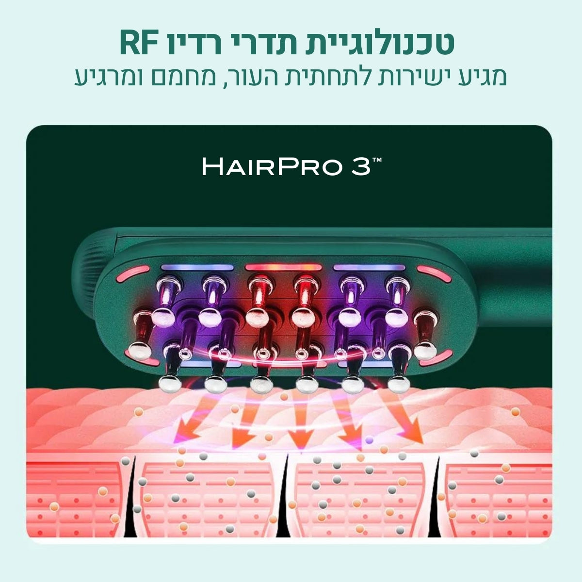 HairPro 3™ - מסרק מתקדם לבריאות השיער: מונע נשירה ומעודד צמיחה