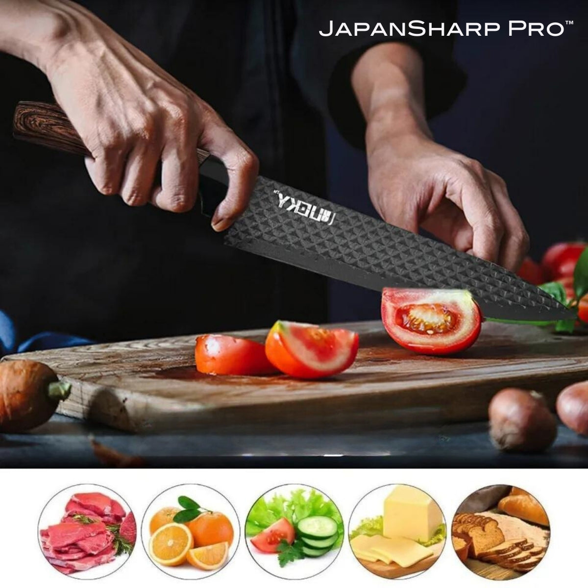 JapanSharp Pro™ - סט סכינים יפני מקצועי לשף חדות ודיוק יפני