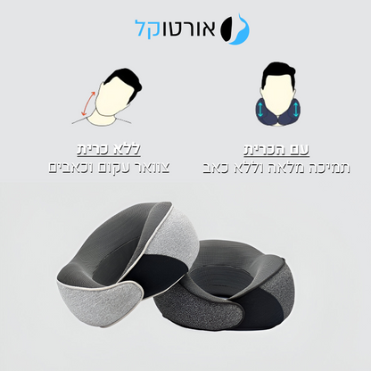 אורטוקל איזי נק - כרית תמיכה לצוואר בריא ותנוחה נכונה בבית ובטיסות