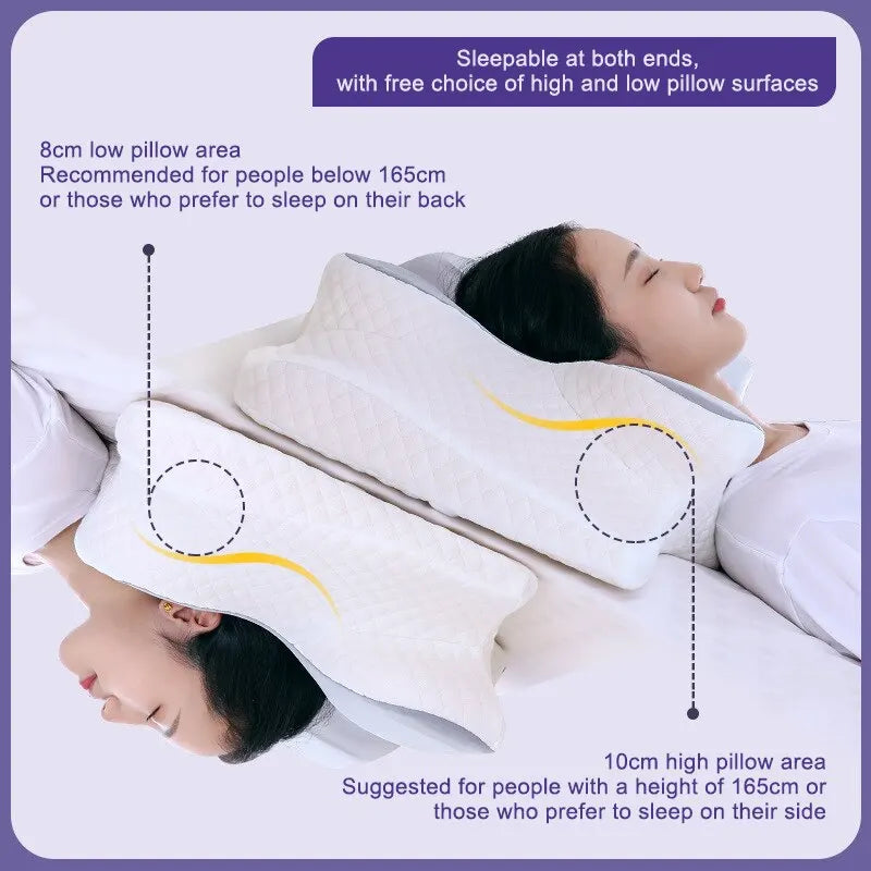 Memory Foam Pillows Butterfly Shaped Relaxing Cervical Slow Rebound Neck Pillow Pain Relief Sleeping Orthopedic Pillow Beding